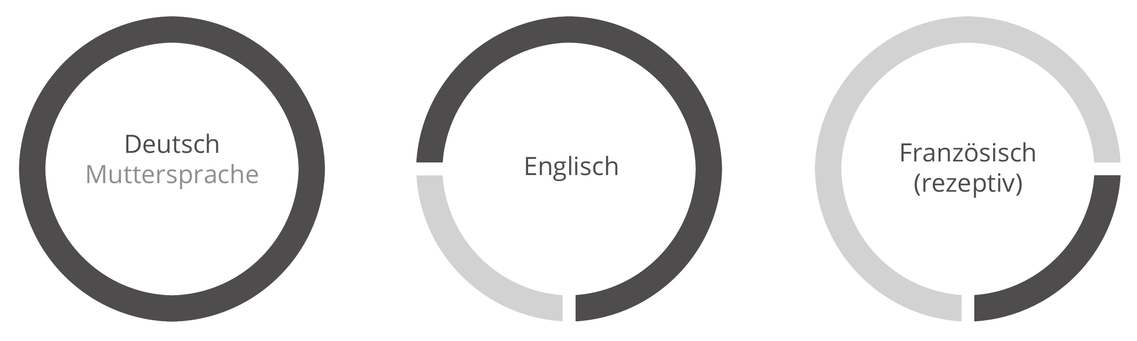 Originalgrafik mit drei Sprachringen: Deutsch – Muttersprache, Englisch, Französisch – rezeptiv